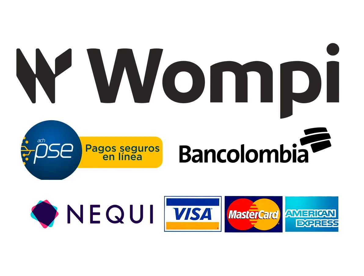 Medios de pago con Wompi: PSE, Bancolombia, Nequi, Visa, Mastercard y American Express